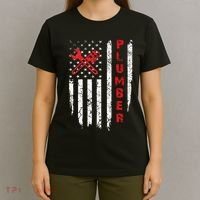 Usa American Flag Plumber Women Plumbers Patriotic T-Shirt thumb 4