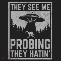 Ufo Alien Flying Saucer They See Me Probing They Hatin Golf Towel thumb 3