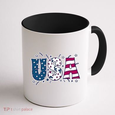 USA American Flag Celebration Coffee Mug back