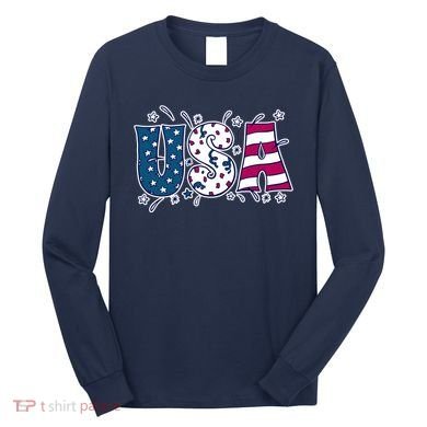 USA American Flag Celebration Long Sleeve Shirt