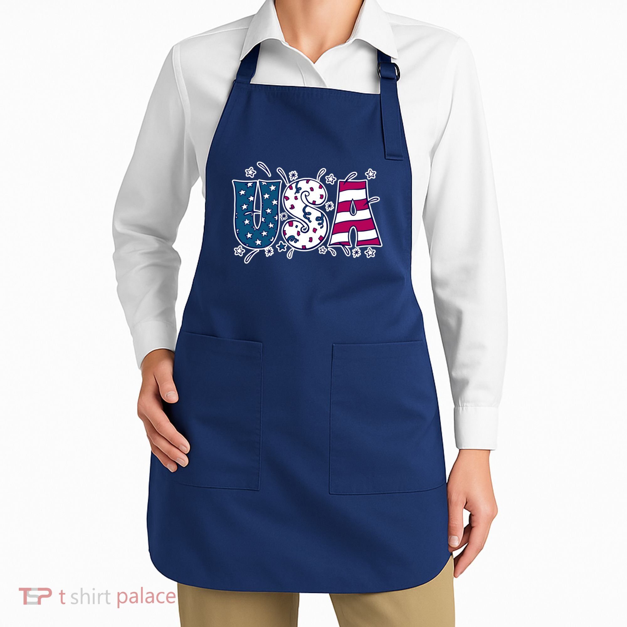 USA American Flag Celebration Apron