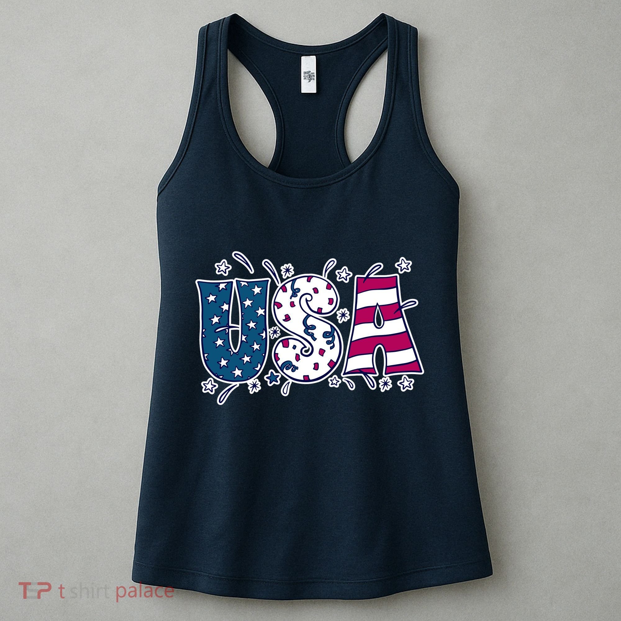 USA American Flag Celebration Women's Tank Top