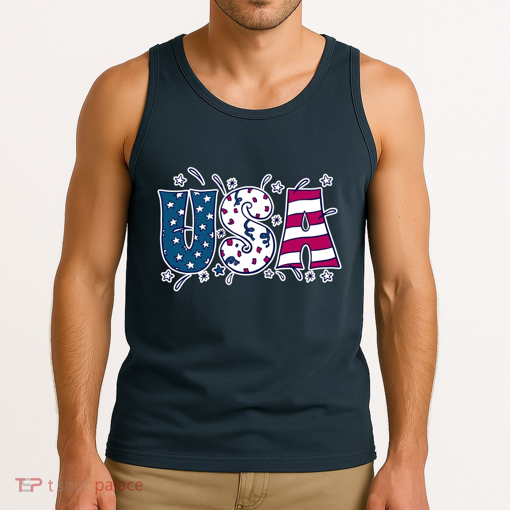 USA American Flag Celebration Tank Top