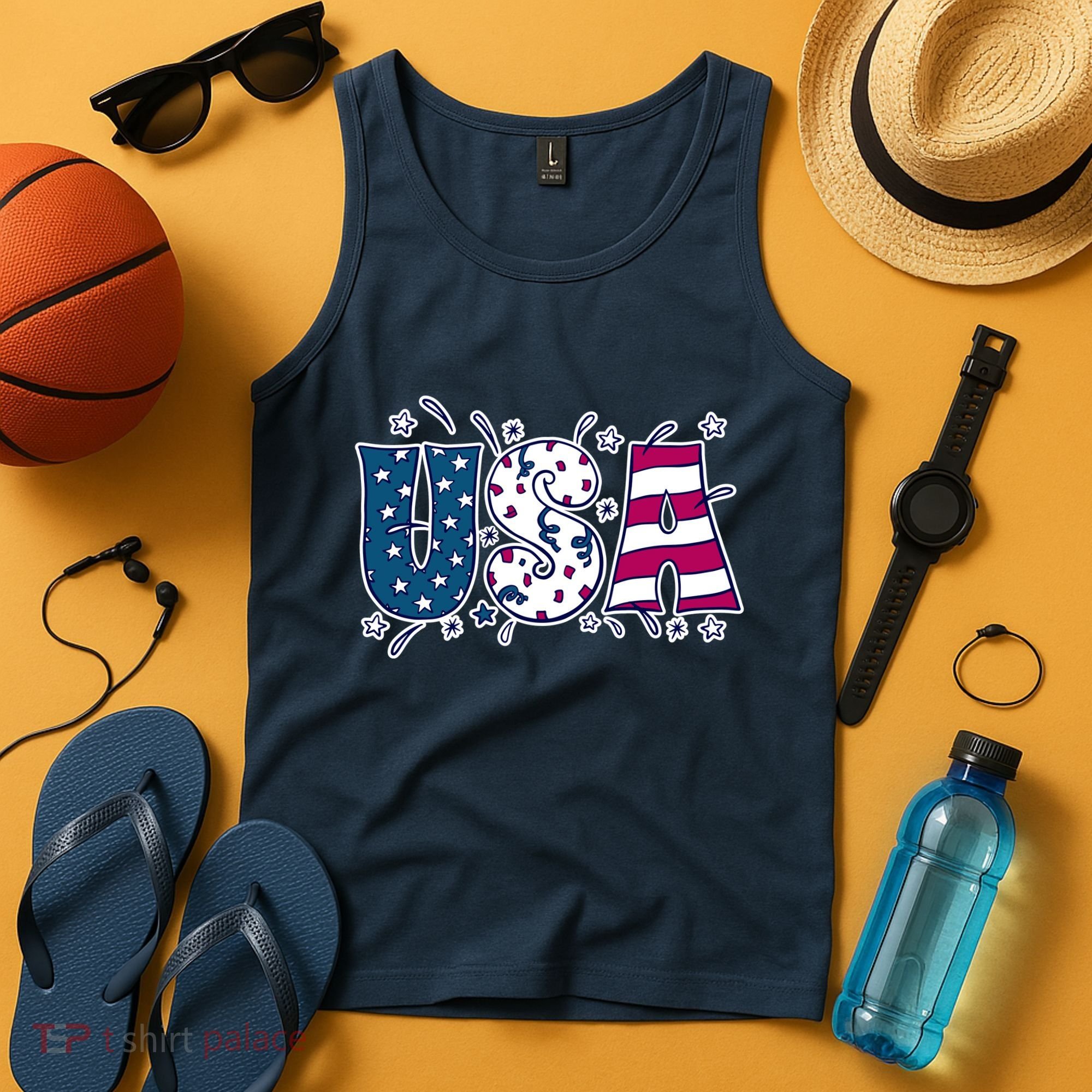 USA American Flag Celebration Tank Top