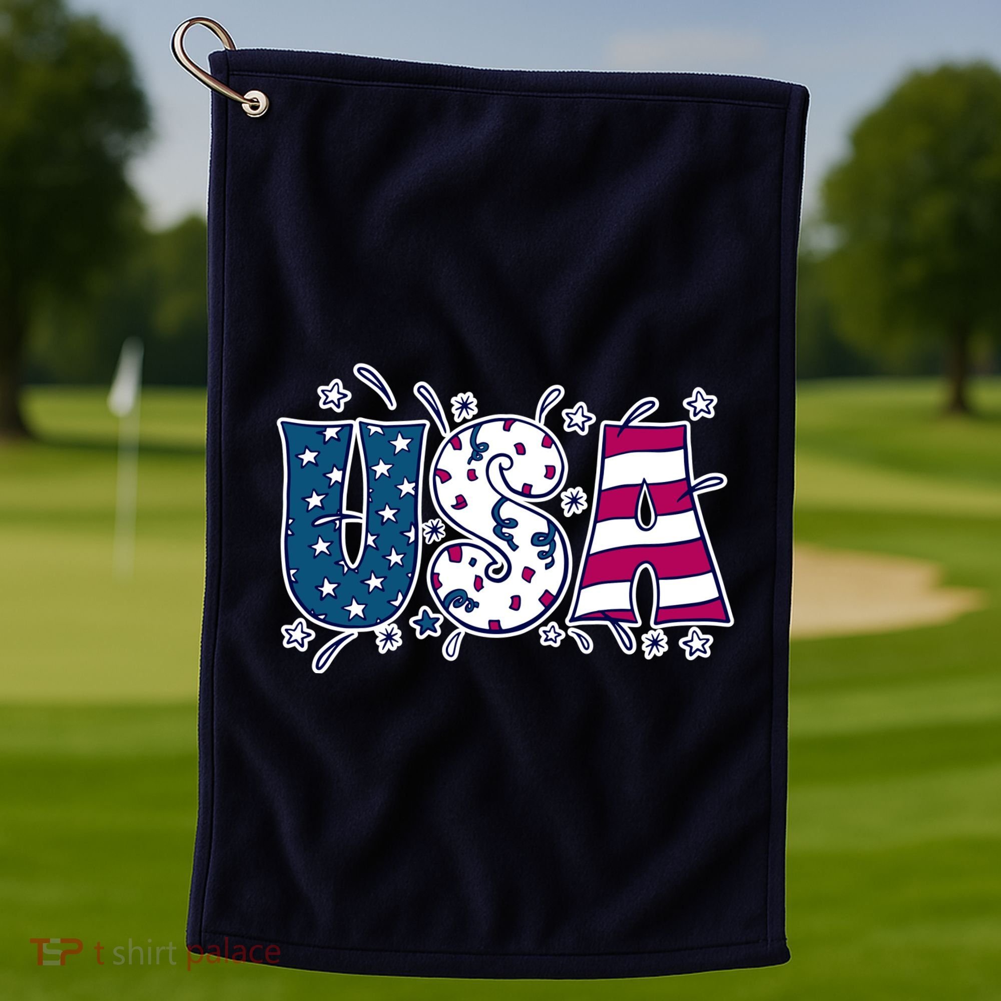USA American Flag Celebration Golf Towel