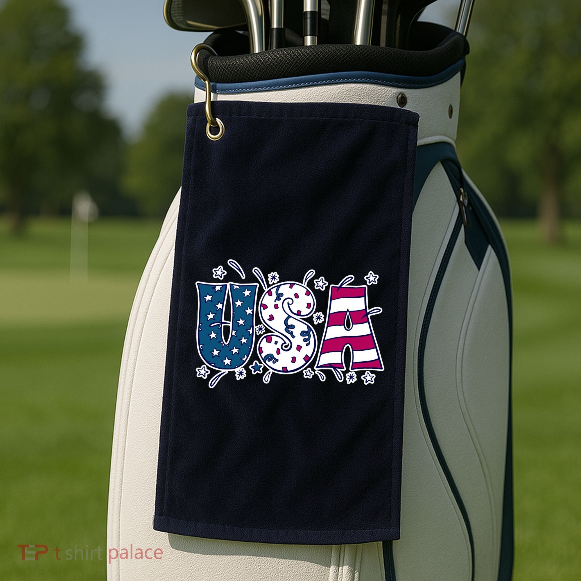 USA American Flag Celebration Golf Towel