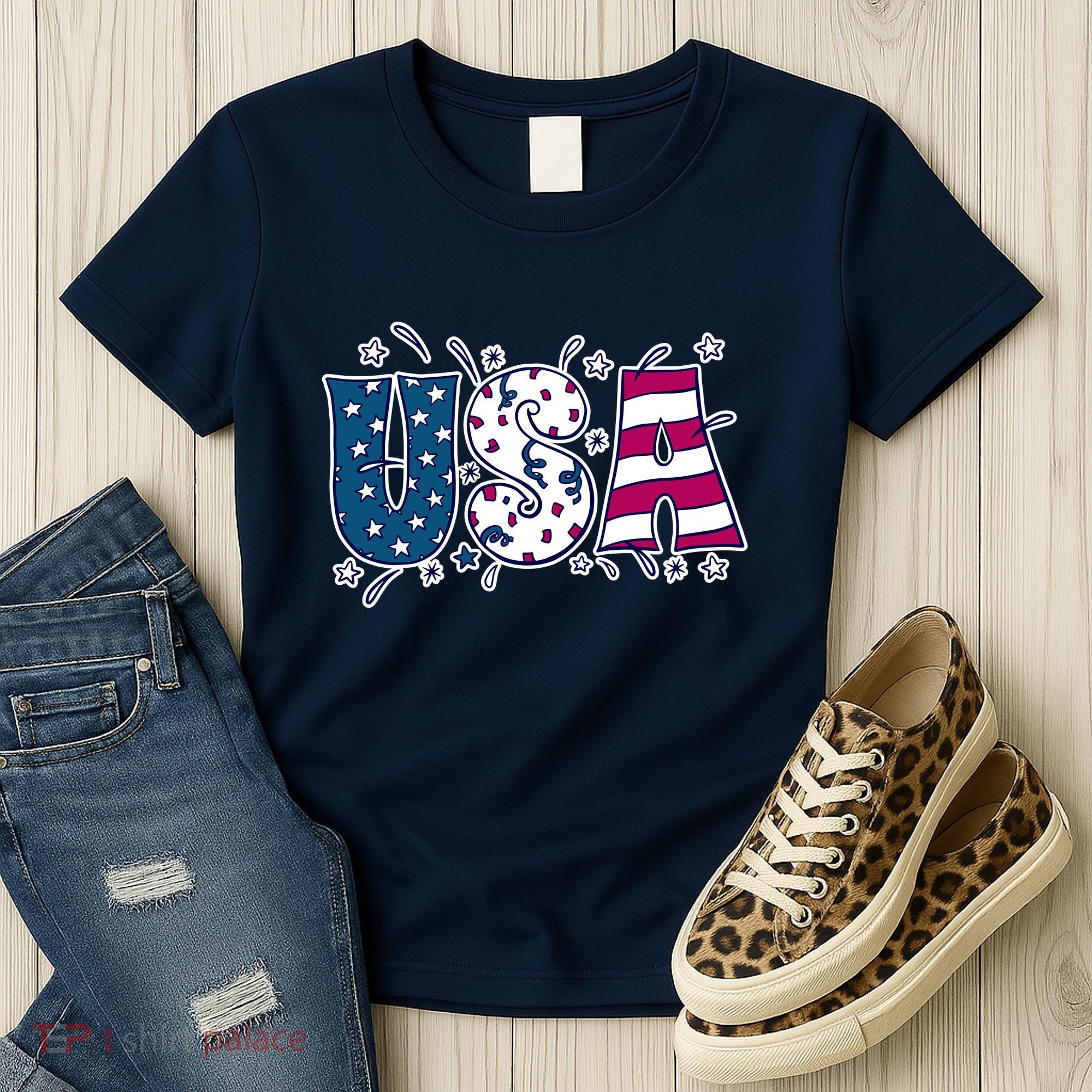 USA American Flag Celebration Women's T-Shirt