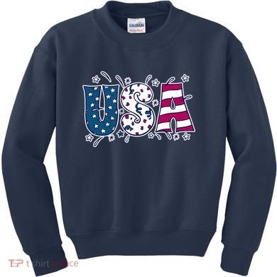 USA American Flag Celebration Kids Sweatshirt