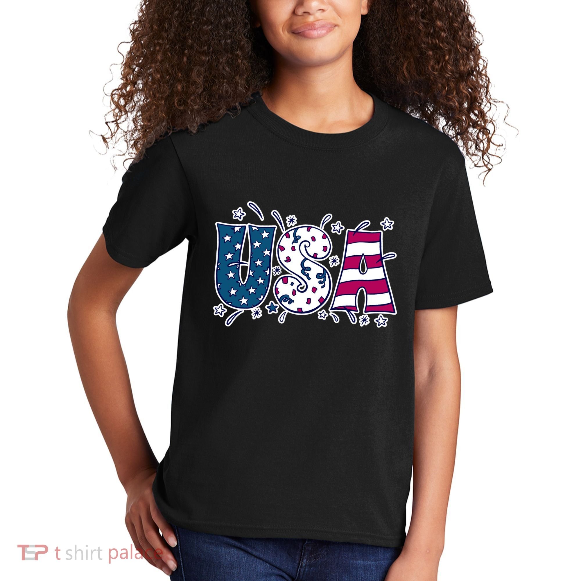 USA American Flag Celebration Kids T-Shirt