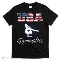 USA American Flag Gymnastics Tee Gymnast 4th Of July T-Shirt thumb 0