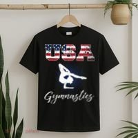 USA American Flag Gymnastics Tee Gymnast 4th Of July T-Shirt thumb 2