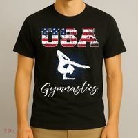 USA American Flag Gymnastics Tee Gymnast 4th Of July T-Shirt thumb 3