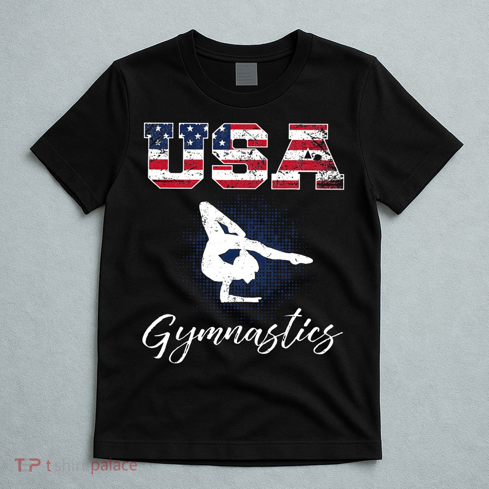 USA American Flag Gymnastics Tee Gymnast 4th Of July T-Shirt