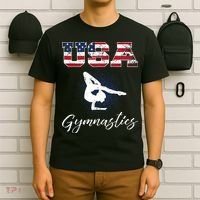 USA American Flag Gymnastics Tee Gymnast 4th Of July T-Shirt thumb 6