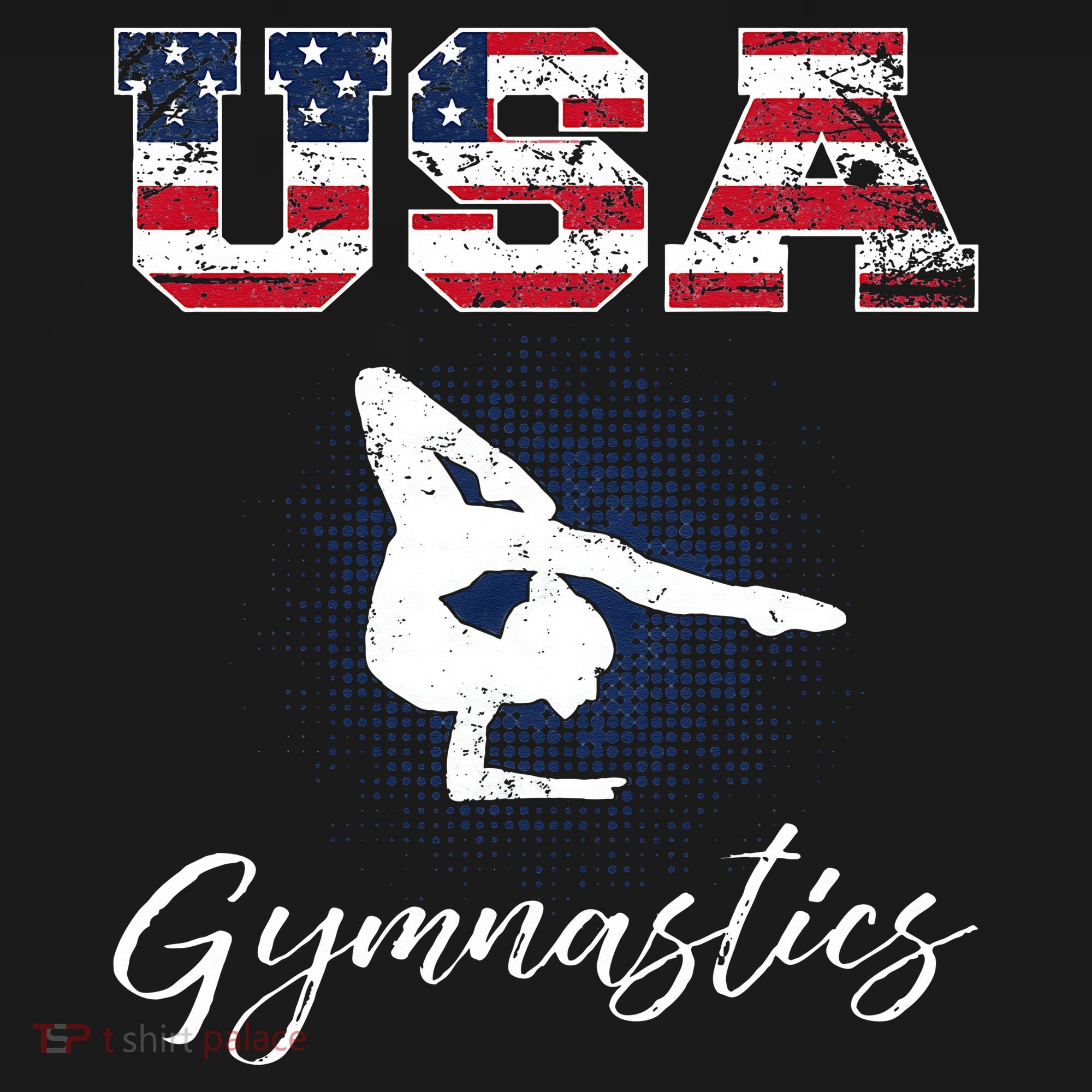 USA American Flag Gymnastics Tee Gymnast 4th Of July T-Shirt