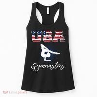 USA American Flag Gymnastics Tee Gymnast 4th Of July Women's Tank Top thumb 0
