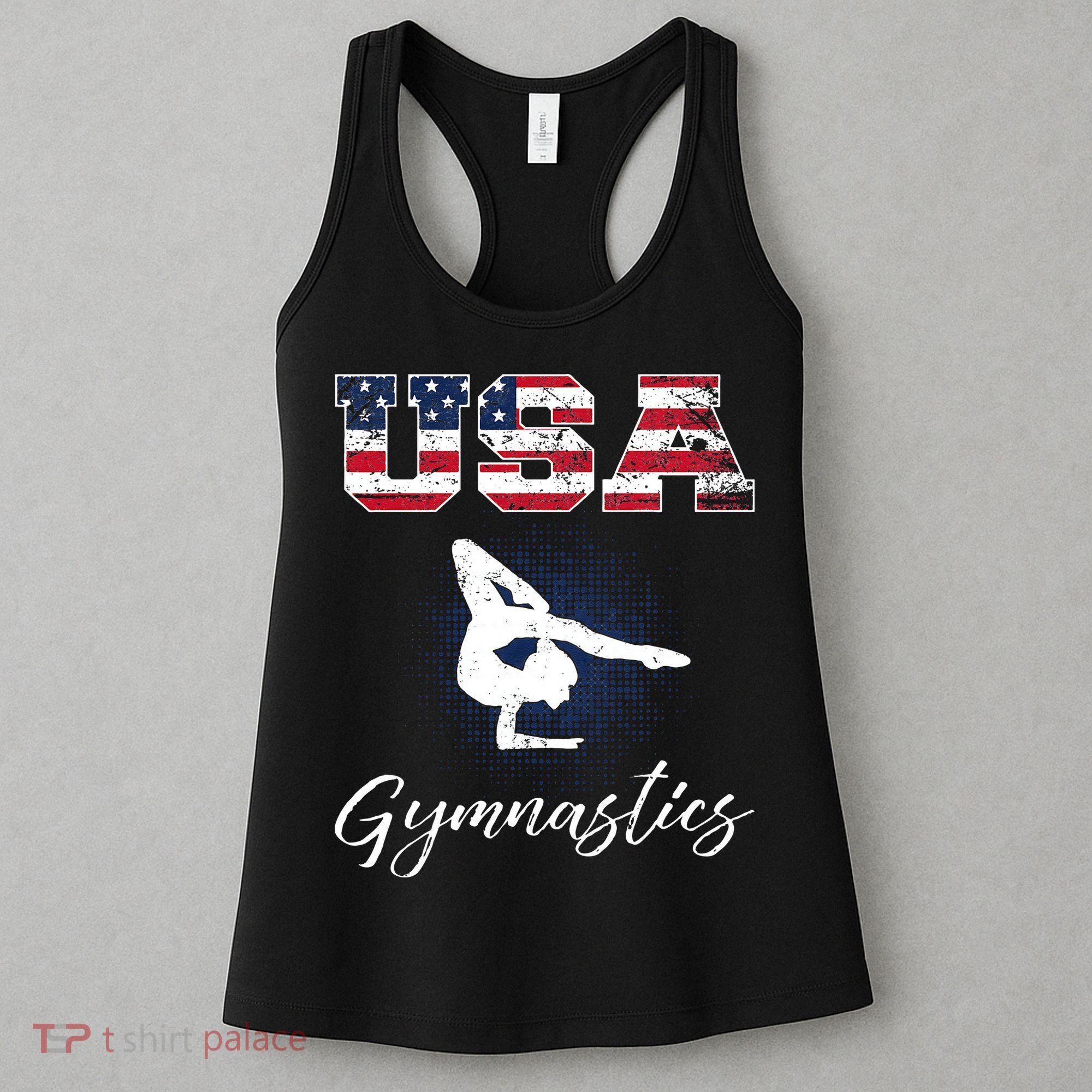 USA American Flag Gymnastics Tee Gymnast 4th Of July Women's Tank Top