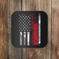 US American Flag Semi Truck Driver 18 Wheeler Trucker Gift Coaster thumb 0