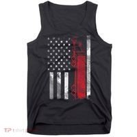US American Flag Semi Truck Driver 18 Wheeler Trucker Gift Tank Top thumb 0