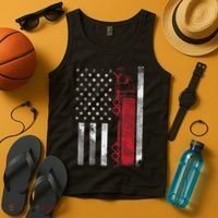 US American Flag Semi Truck Driver 18 Wheeler Trucker Gift Tank Top thumb 4