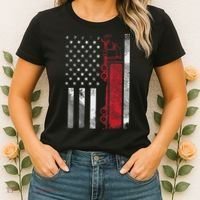 US American Flag Semi Truck Driver 18 Wheeler Trucker Gift Women's T-Shirt thumb 2
