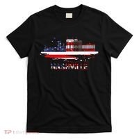 USA American Flag Cityscape Nashville Tennessee Skyline T-Shirt thumb 0