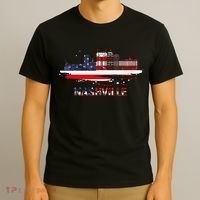 USA American Flag Cityscape Nashville Tennessee Skyline T-Shirt thumb 3