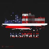 USA American Flag Cityscape Nashville Tennessee Skyline Women's Tank Top thumb 5