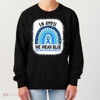 US America Flag Child Abuse Prevention Month April Awareness Women's Sweatshirt thumb 0