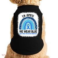 US America Flag Child Abuse Prevention Month April Awareness Doggie Tank thumb 0