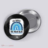 US America Flag Child Abuse Prevention Month April Awareness Button thumb 0