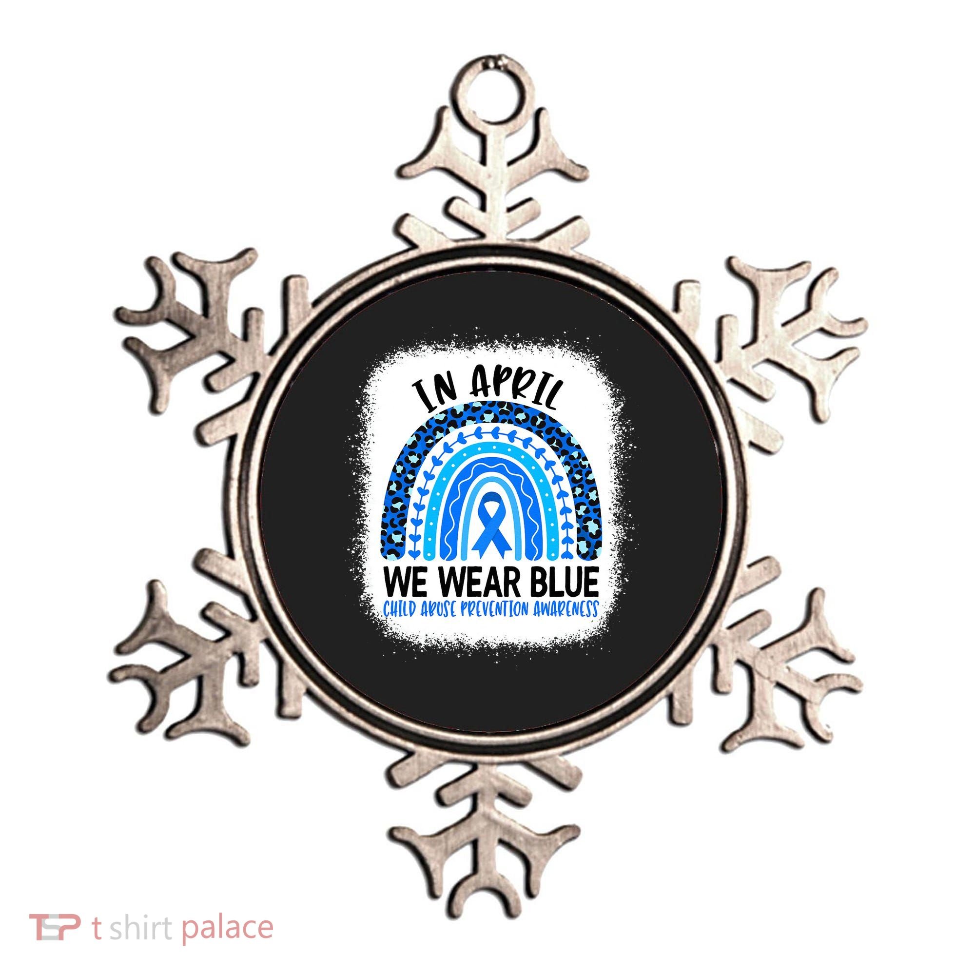 US America Flag Child Abuse Prevention Month April Awareness Ornament