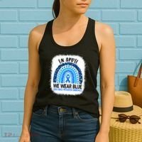 US America Flag Child Abuse Prevention Month April Awareness Women's Tank Top thumb 2