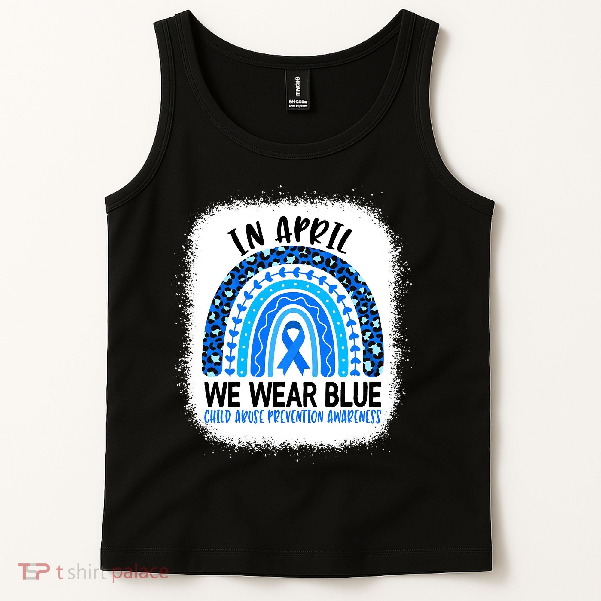 US America Flag Child Abuse Prevention Month April Awareness Tank Top