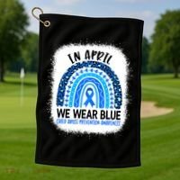US America Flag Child Abuse Prevention Month April Awareness Golf Towel thumb 1