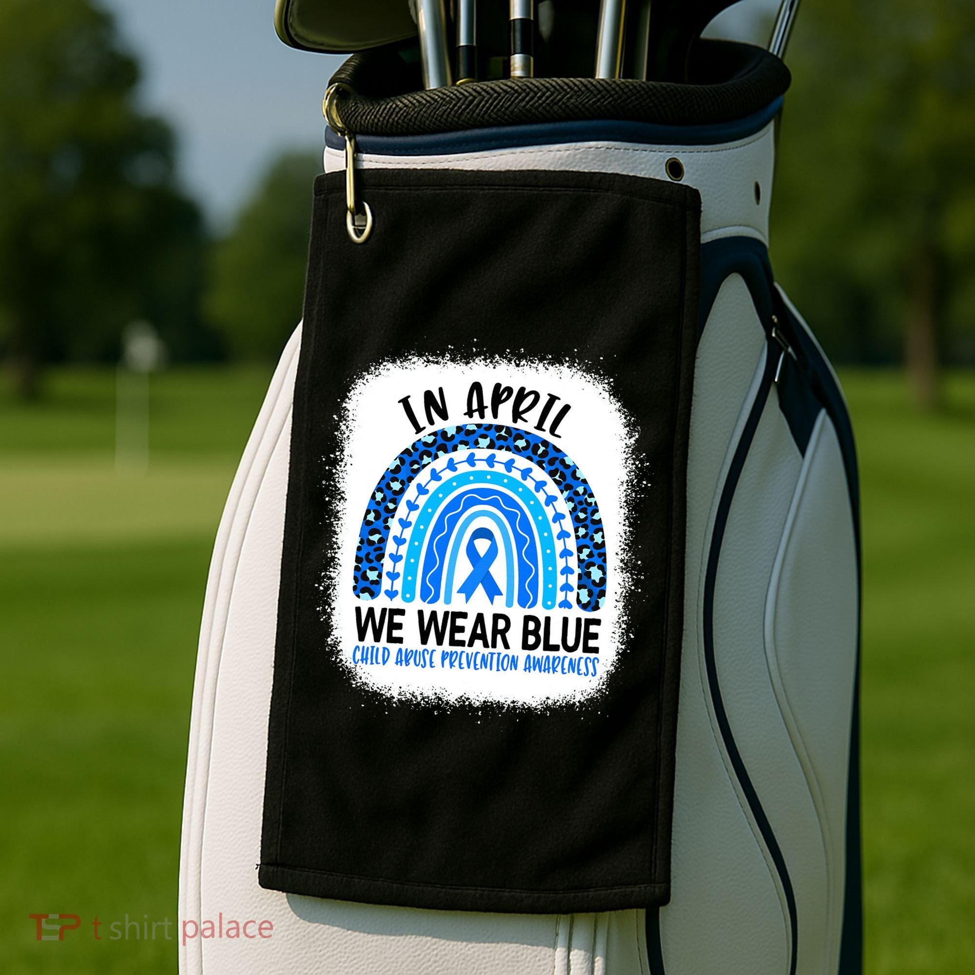 US America Flag Child Abuse Prevention Month April Awareness Golf Towel