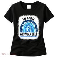 US America Flag Child Abuse Prevention Month April Awareness Women's T-Shirt thumb 0