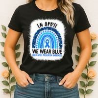 US America Flag Child Abuse Prevention Month April Awareness Women's T-Shirt thumb 2