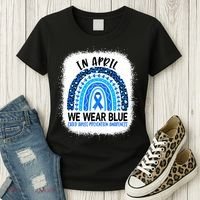 US America Flag Child Abuse Prevention Month April Awareness Women's T-Shirt thumb 3