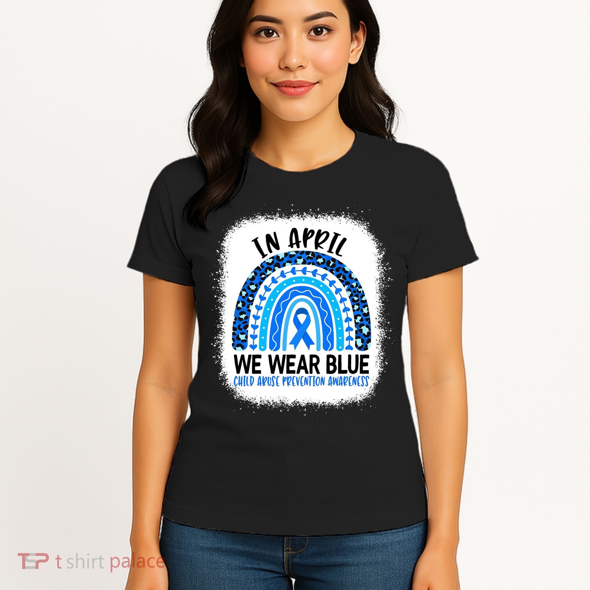 US America Flag Child Abuse Prevention Month April Awareness Women's T-Shirt