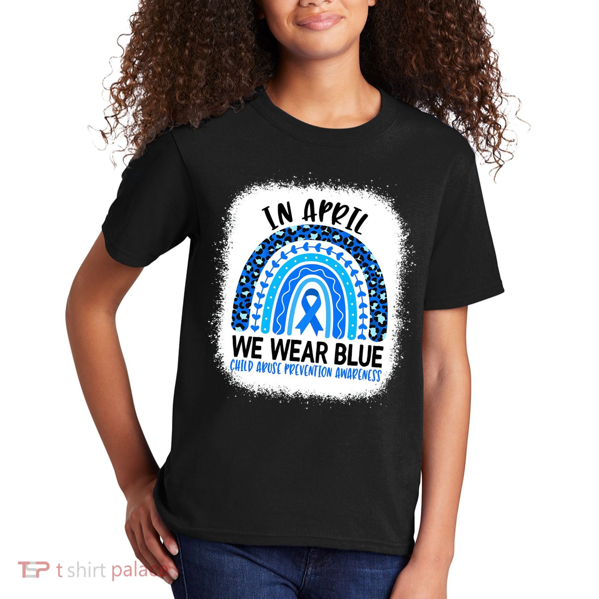 US America Flag Child Abuse Prevention Month April Awareness Kids T-Shirt