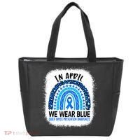 US America Flag Child Abuse Prevention Month April Awareness Tote Bag thumb 0