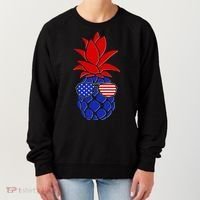 USA American Flag Sunglasses Pineapple Women's Sweatshirt thumb 0