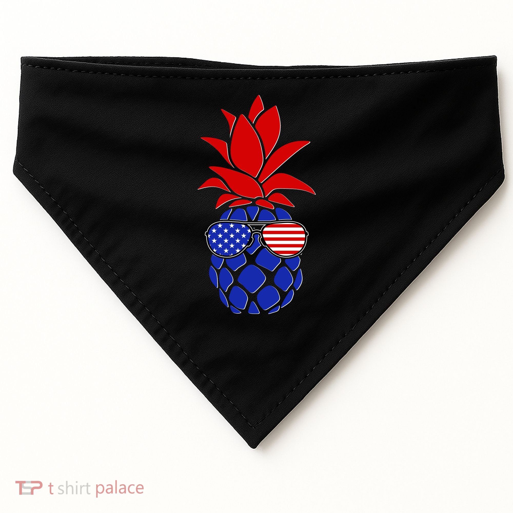USA American Flag Sunglasses Pineapple USA-Made Doggie Bandana