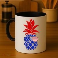 USA American Flag Sunglasses Pineapple Coffee Mug thumb 4