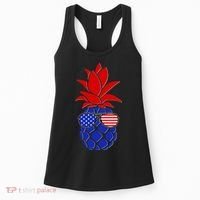 USA American Flag Sunglasses Pineapple Women's Tank Top thumb 0