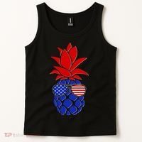 USA American Flag Sunglasses Pineapple Tank Top thumb 2