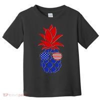USA American Flag Sunglasses Pineapple Toddler T-Shirt thumb 0