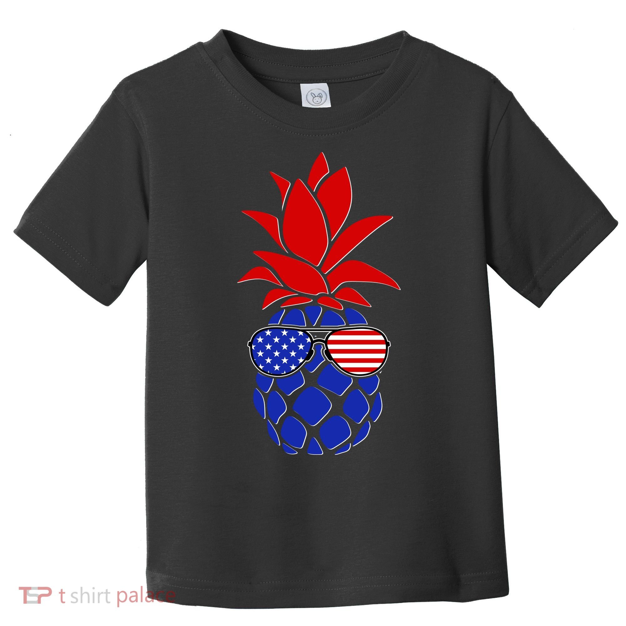 USA American Flag Sunglasses Pineapple Toddler T-Shirt