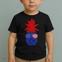 USA American Flag Sunglasses Pineapple Toddler T-Shirt thumb 2